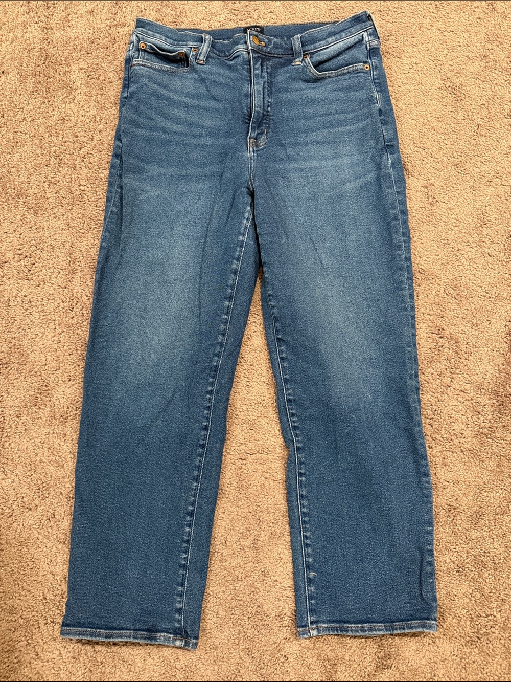 J. Crew Women's Straight Leg Stovepipe Jeans in Medium Blue Wash